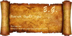 Barok György névjegykártya