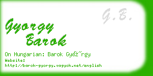 gyorgy barok business card